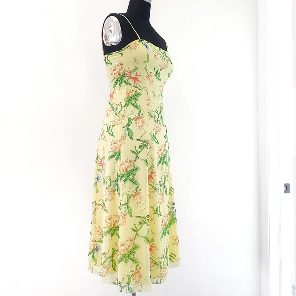 Aritzia Wilfred Destination Square Neck Hawaii Floral Midi Slip Dress - Picture 7 of 16